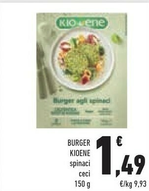 Kioene Burger Agli Spinaci 150 G(ml)
