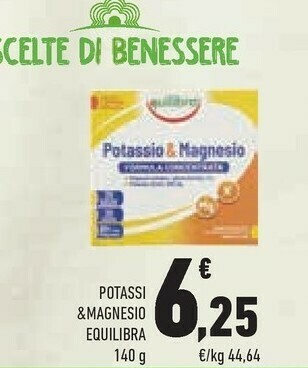 Conad Equilibra Sport & Fit Line Potassio E Magnesio Sport Gusto Agrumi 140 G(ml) offerta
