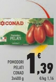 Conad Conad - Pomodori Pelati 1200 G(ml) offerta