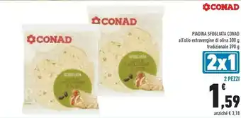 Conad Conad Piadina Sfogliata All'Olio Extra Vergine Di Oliva offerta