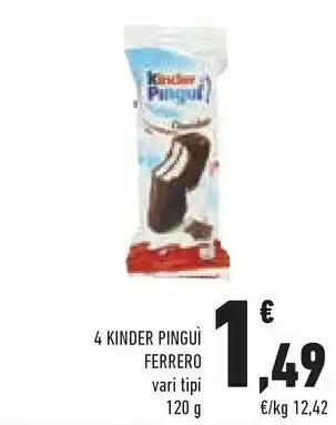 Conad Kinder Pinguì Cocco 120 G(ml) offerta