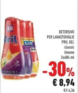 Conad Pril Detersivo Per Lavastoviglie Gel offerta