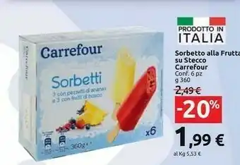 Carrefour Market Carerfour Sorbetto Alla Frutta Su Stecco offerta