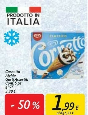 Carrefour Market Algida Cornetto Nocciola 375 G(ml) offerta