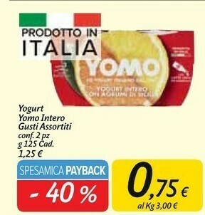 Carrefour Market Yomo Go Yogurt E Agrumi Di Sicilia 125 G(ml) offerta