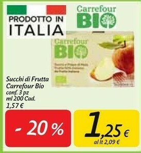 Carrefour Market Carrefour Bio Succhi Di Frutta offerta