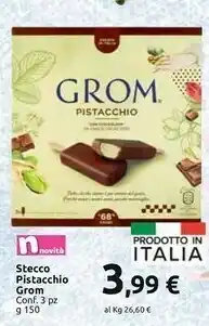 Carrefour Market Grom Crema Al Pistacchio 150 G(ml) offerta