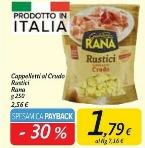 Carrefour Market Rana Giovanni - Rustici Tortellini Carne 250 G(ml) offerta