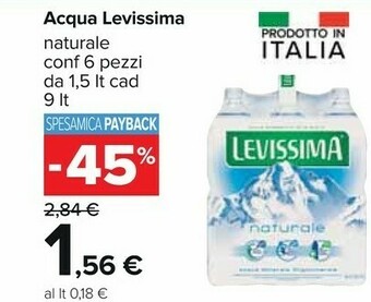 Carrefour Levissima Acqua offerta