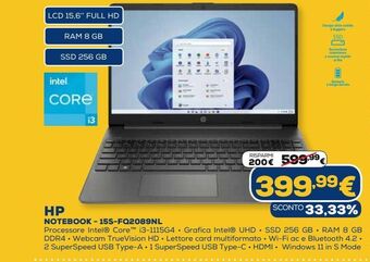 Euronics Hp notebook - 155-fq2089nl offerta