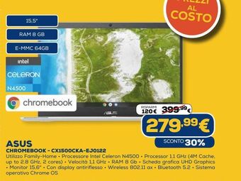 Euronics Asus chromebook - cx1500cka-ej0122 offerta