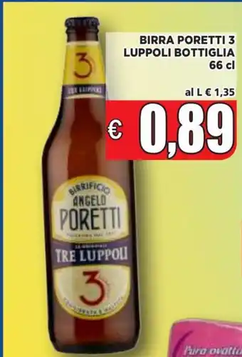 Vivo Supermercati Birra Poretti 3 Luppoli Bottiglia 66 cl offerta