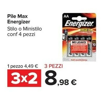 Carrefour Energizer Pile offerta