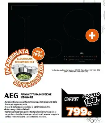 Expert Aeg IKB84443XB Piano Cottura Nero, Acciaio Inossidabile Da Incasso A Induzione 4 Fornello(i) offerta