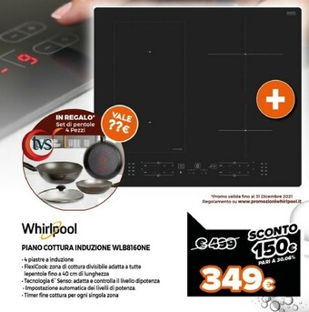 Expert Whirlpool WL B8160 NE Nero Da Incasso 59 Cm A Induzione 4 Fornello(i) offerta