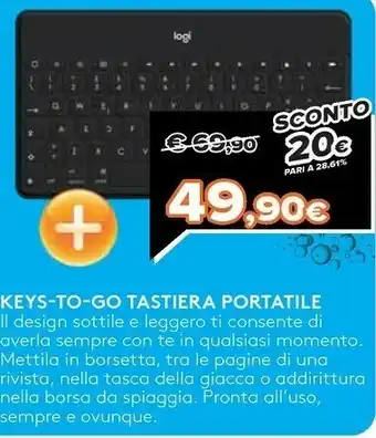 Expert Logitech Keys-To-Go Tastiera Portatile offerta