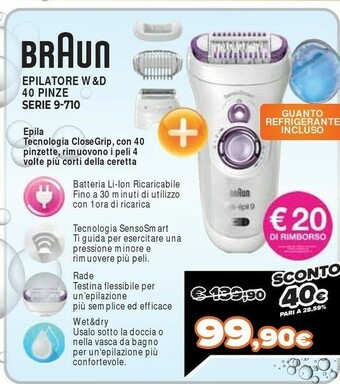 Expert Braun Silk-épil 9 9-710, Epilatore Elettrico Donna Per Una Rimozione Duratura Dei Peli offerta