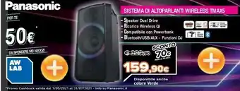 Expert Panasonic Sistema Di Altoparlanti Wireless TMAX5 offerta