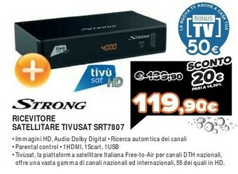 Expert Strong Ricevitore Satellitare Tivusat Srt7807 offerta