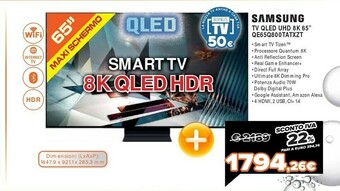 Expert Samsung Series 8 QE65Q800TAT 165,1 Cm (65") 8K Ultra HD Smart TV Wi-Fi Nero offerta