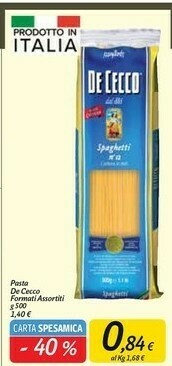 Carrefour Market De Cecco Fusilli 500 G(ml) offerta