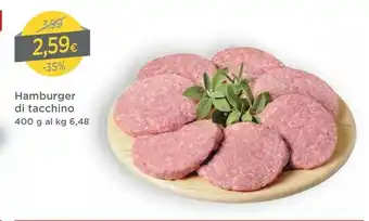 DPiù Dpiu Hamburger Di Tacchino offerta