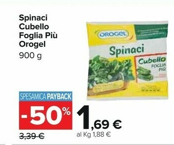 Carrefour Orogel Spinaci offerta