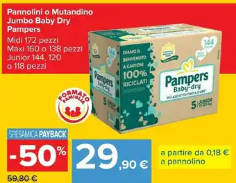 Carrefour Jumbo Pampers Baby Dry offerta