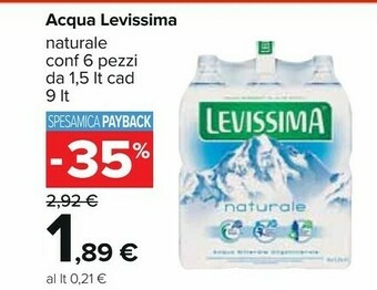 Carrefour Levissima Acqua offerta