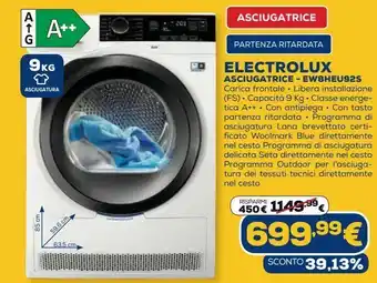 Euronics Electrolux asciugatrice - ew8heu925 offerta