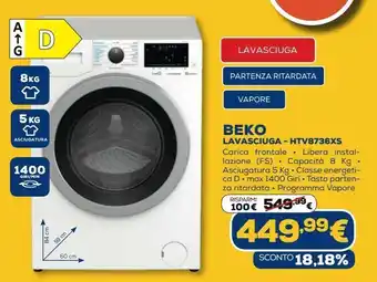 Euronics Beko lavasciuga - htv8736xs offerta