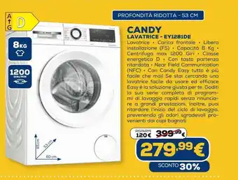 Euronics Candy lavatrice - ey1281de offerta