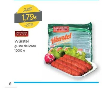 DPiù Salumeria del corso Wurstel Gusto Delicato offerta