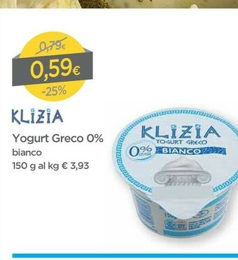 DPiù Klizia Yogurt Greco 0% offerta