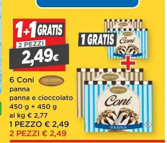 DPiù Delidor 6 Coni Panna E Cioccolato offerta