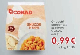 Conad Conad Gnocchi, gnocchetti di patate 500 g offerta