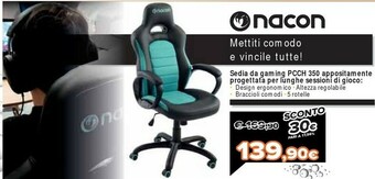 Expert NACON PCCH-350 Sedia Per Videogioco Sedia Per Gaming Universale Seduta Imbottita offerta