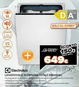 Expert Electrolux Lavastoviglie Scomparsa Totale EEM48330L offerta