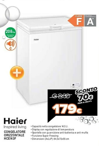 Expert Haier HCE143F Congelatore A Pozzo 142 L Libera Installazione F offerta