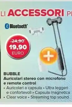 Expert Cellularline Bubble Auricolari Stereo Con Microfono E Remote Control offerta