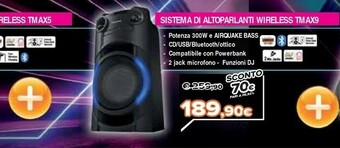 Expert Panasonic Sistema Di Altoparlanti Wireless TMAX9 offerta
