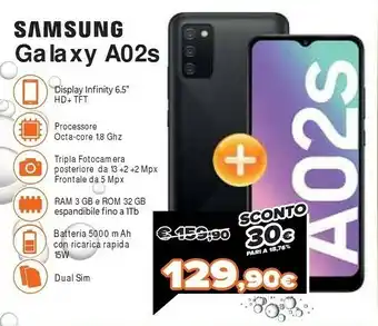 Expert Samsung Galaxy A02s 32 GB Display 6.5" HD+ TFT LCD Black offerta