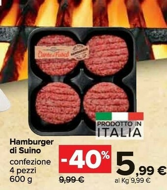 Carrefour Market Hamburger Di Suino offerta
