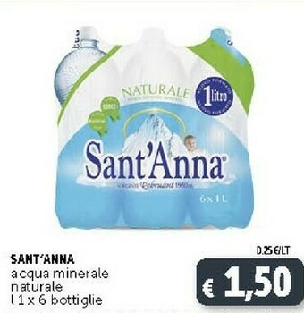 Deco Supermercati Sant'anna Acqua Minerale Naturale offerta