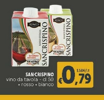 Deco Supermercati San Crispino Vino Da Tavola offerta