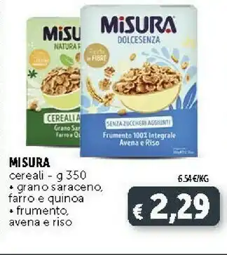 Deco Supermercati Misura Frumento Integrale Riso E Avena Dolce Senza 350 G(ml) offerta