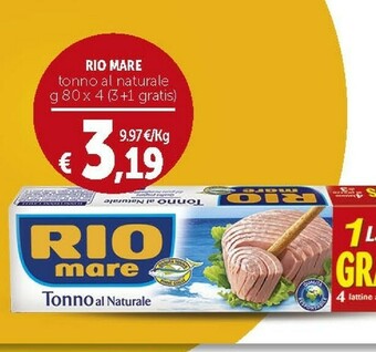 Deco Supermercati Rio Mare Tonno Al Naturale offerta