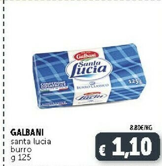 Deco Supermercati Galbani Burro Classico Santa Lucia 125 G(ml) offerta