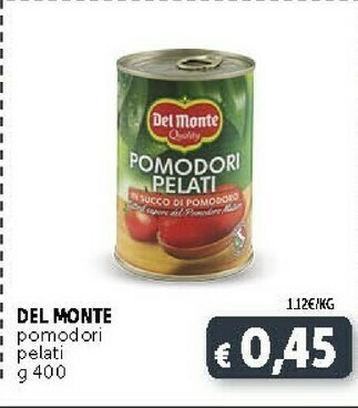 Deco Supermercati Del monte Pomodori Pelati 400 G(ml) offerta