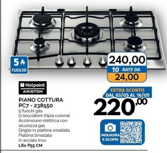 Orizzonte Ariston Piano cottura offerta